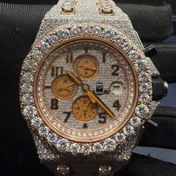 Men’s Luxury 2 Tone Vvs1 Moissanite Watch