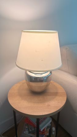 silver & white lamp
