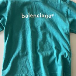Authentic Balenciaga Kids Logo T-Shirt – Size 4 (Turquoise) 