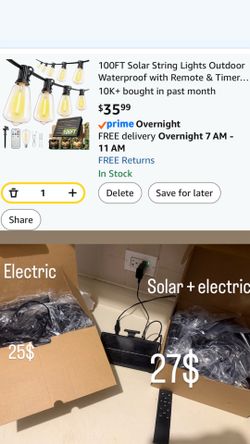 100FT Solar Lights Outdoor Waterproof: G40 30M Shatterproof Bulbs Patio Lights - Solar Powered Remote Control 3 Light Modes Dimmable Solar Light - Cam
