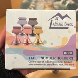 Silver table number or card holders (16 total) 