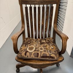 Rolling oak desk chair