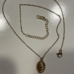 Gold-plated Croissant Charm Necklace