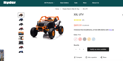 Kids Ryder XXL UTV Ride on toy