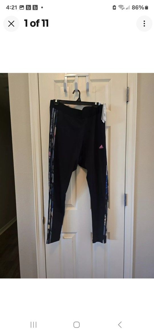 NWT Adidas Women's Black Leggings Athletic Workout Pants Plus Size
 3X