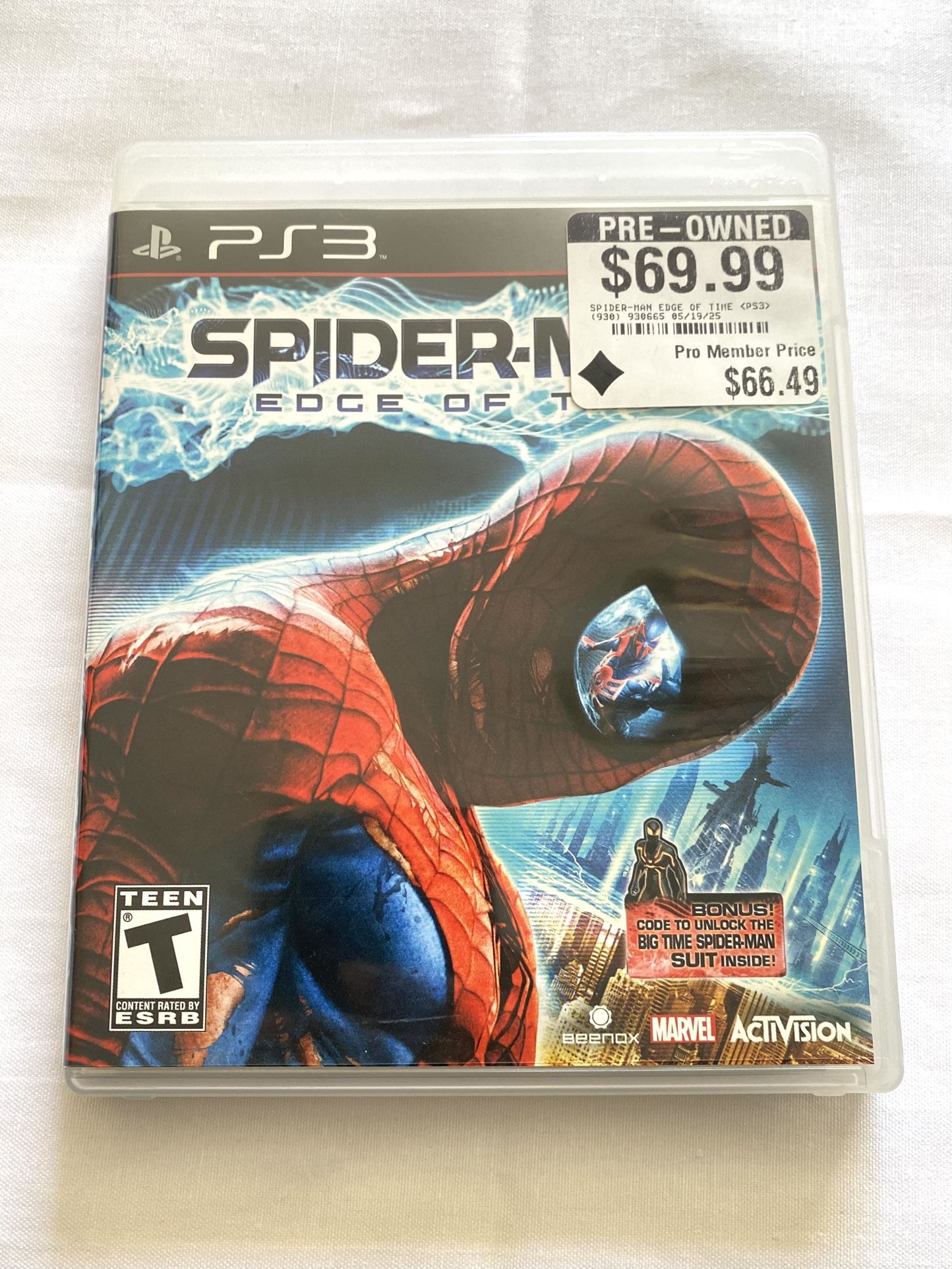 Spider-Man Edge of Time PS3 PlayStation 3 Complete in Box Tested And Working