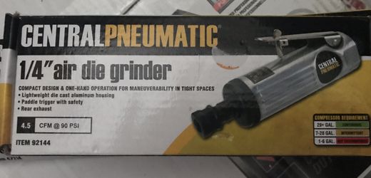 NEW- central pneumatic 1/4” air die grinder