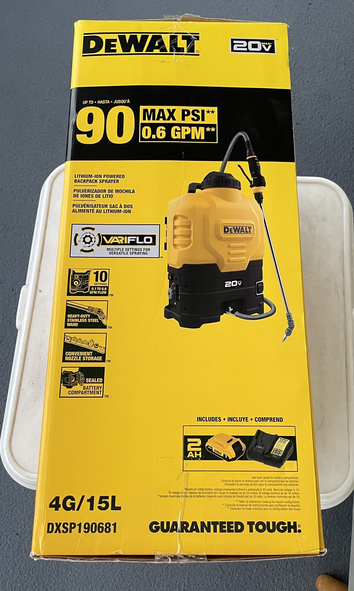 DEWALT Lithium-Ion Powered Battery Backpack Sprayer New!