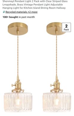 Shenmoyl Brass Vintage Pendant Lights – 2 Pack