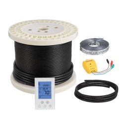 100 sqft Underfloor Heating Cable Kit, 120V Electric Radiant Heated Floor System, with Smart Control Thermostat & Alarm, Easy Installation for Tile, S