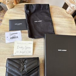 Authentic YSL Metalasse Small Envelope wallet $350 