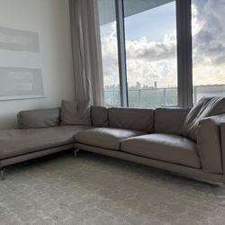 Como Sectional Sofa Grey Leather Giorgio Soressi Design Within Reach