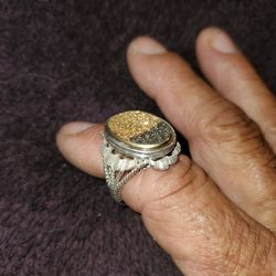 Vintage His Hers Sterling Silver Druzy Stone Ring 