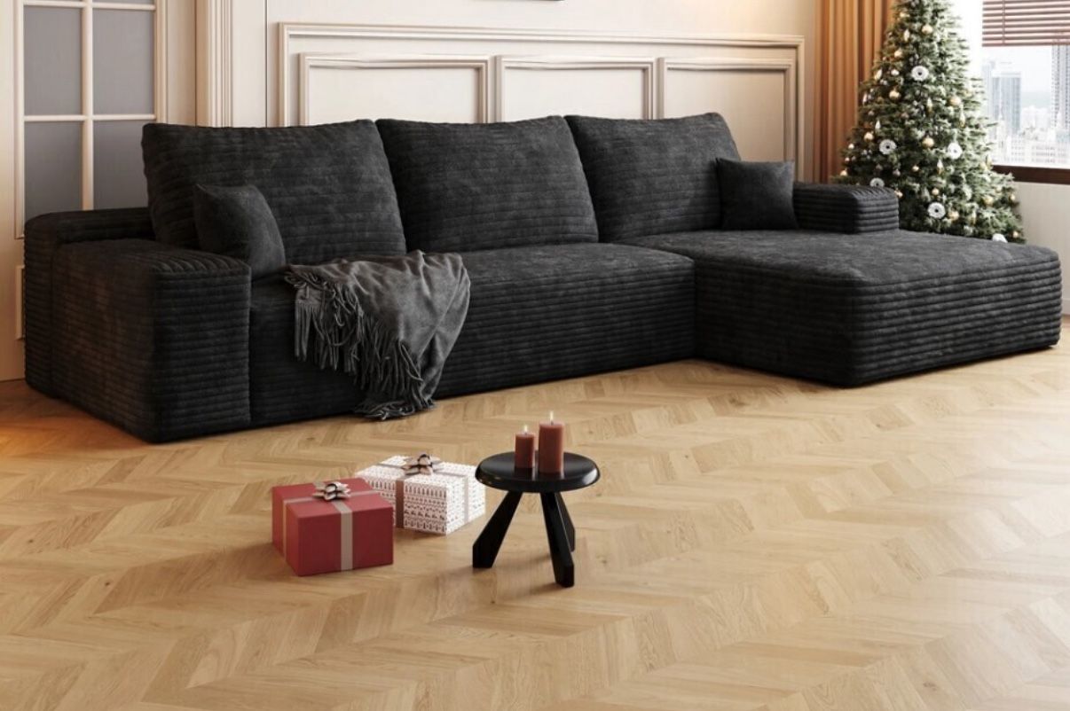 Sectional Couches for Living Room, 107.5" Cloud Sectional Couch with L-Shape Chaise, Modern Modular Sofa with Deep Seat, Upholstered Couches No Assemb