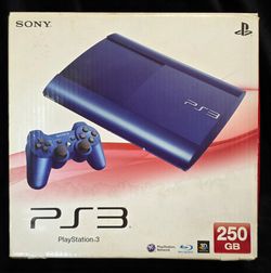 Sony Playstation 3 Super Slim Launch Edition 250GB Azurite Blue In BOX