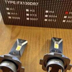 H7 Bulbs Upgrade +700% Brighter 120W, High and Low Beam, 6500K Cool White, 1:1 Mini Size Plug and Play, Non-Polarity, Fanless H7 Fog Lights, Pack of 2