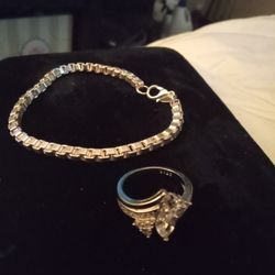 SILVER RING WITH BRACELET 