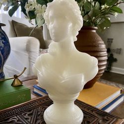 Coquette  Vintage Style Greek White Wax Candle Bust 