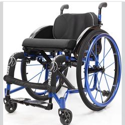 Sports Leisure Wheelchair, Adult Handicapped Leisure Big Wheels All Terrain Lightweight Folding Portable Sport Manual Wheelchair for Disa