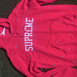 Red Supreme Eyelet Hoodie