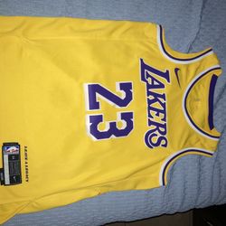 Nike - Lebron James -Los Angeles Lakers Gold Swingman Jersey -Icon Edition