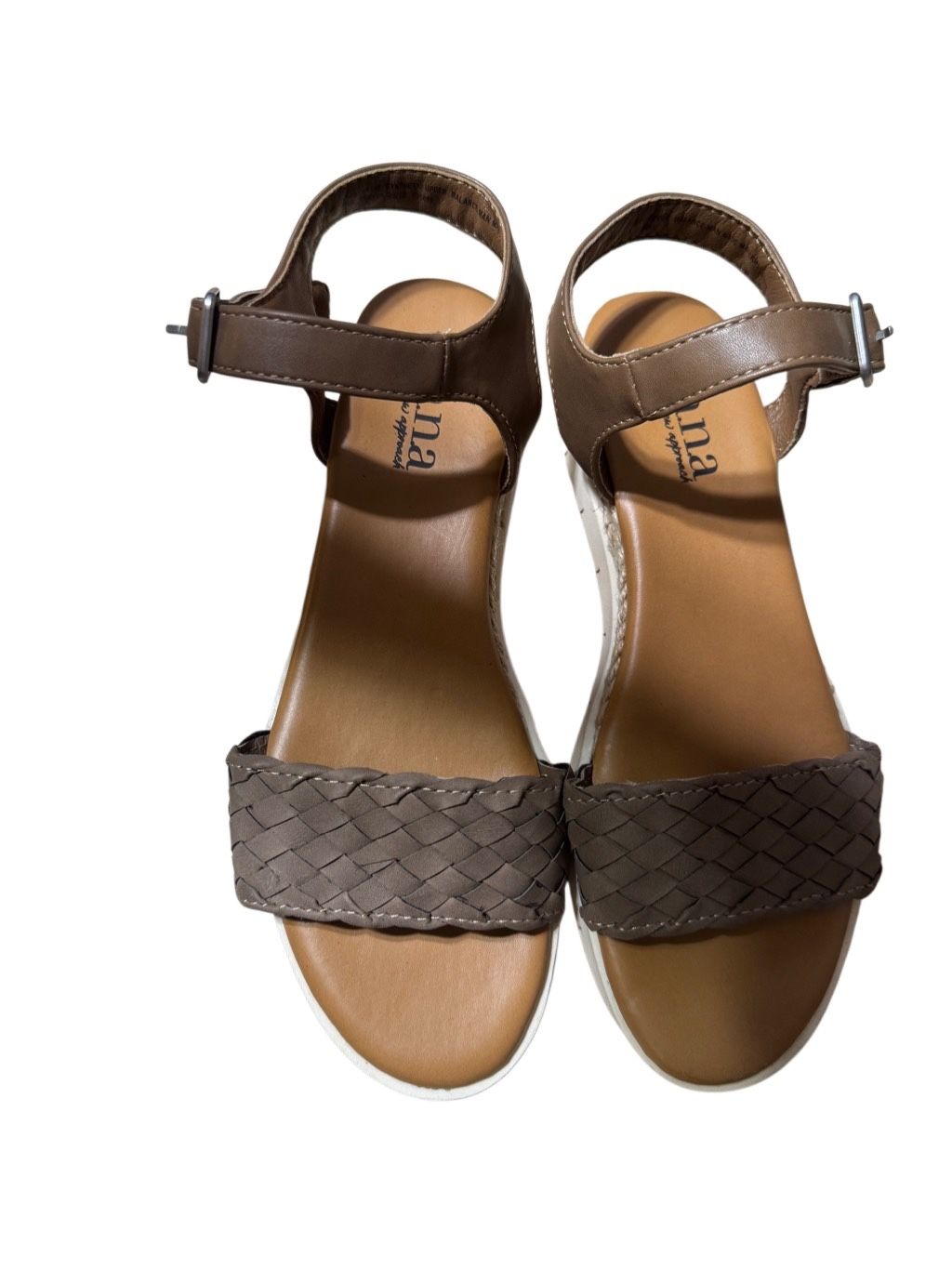 Ana a new approach memory foam open toe wedge sandal size 6