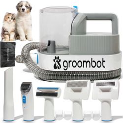 Pet Grooming Kit & Vacuum, Low Noise Suction, 2.5L Large Hair Collection Box, 5 Professional Grooming Tools for Shedding, Trimming, and More for Dogs 