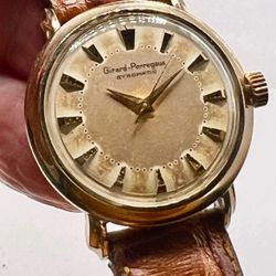 Great Swiss Girard-Perregaux Fancy Lugs Gold Watch