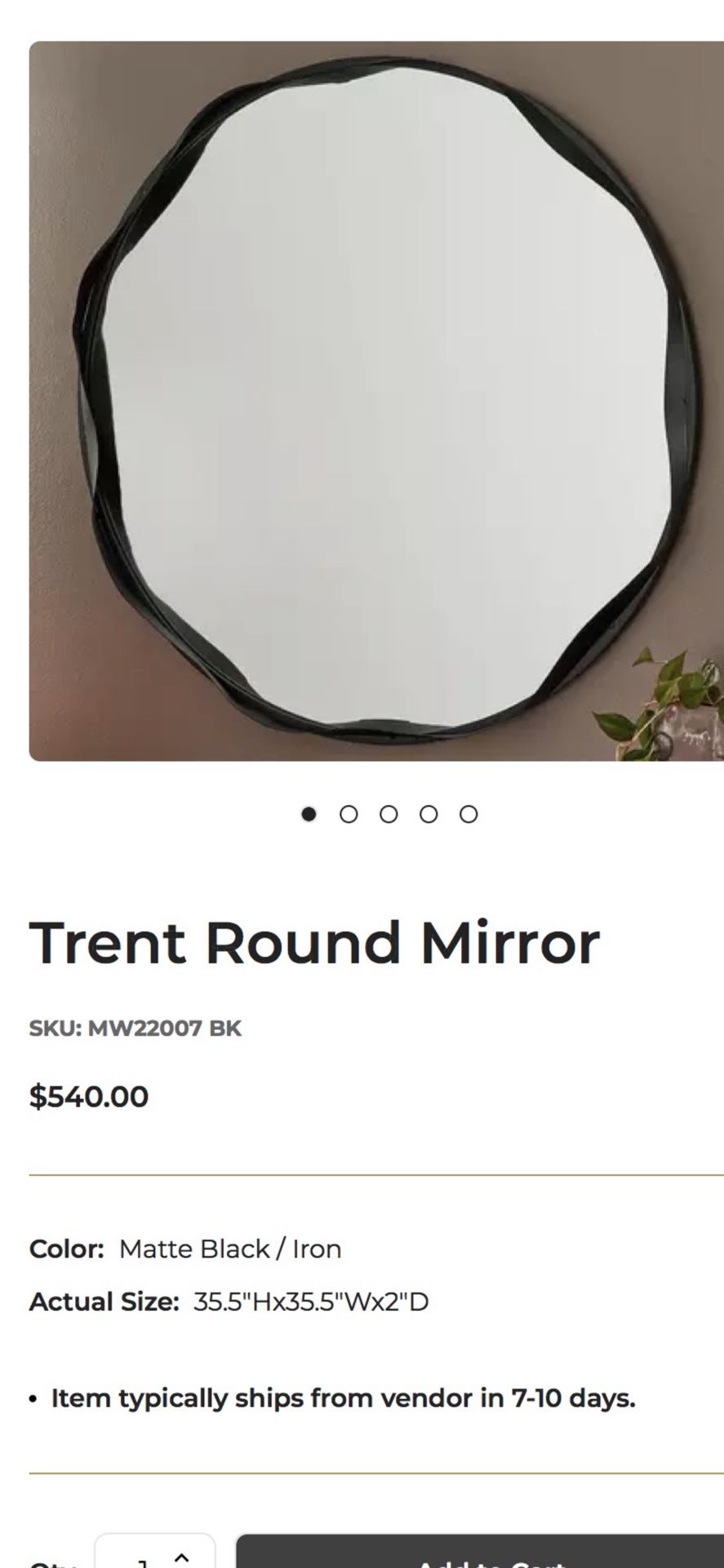 Trent round Mirror