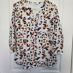 Van Heusen Geometric Blouse Size S/P