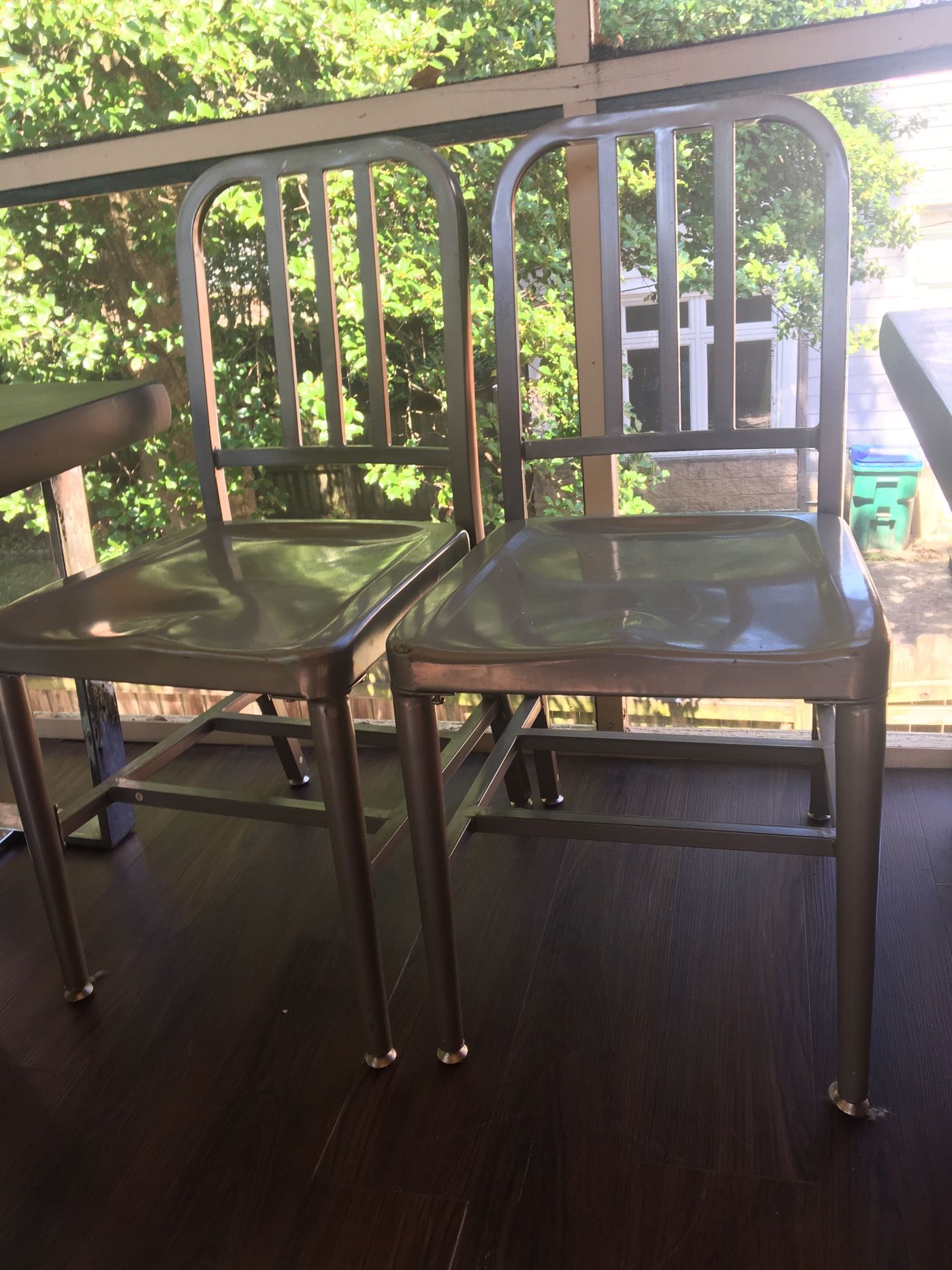 2 metal antique chairs