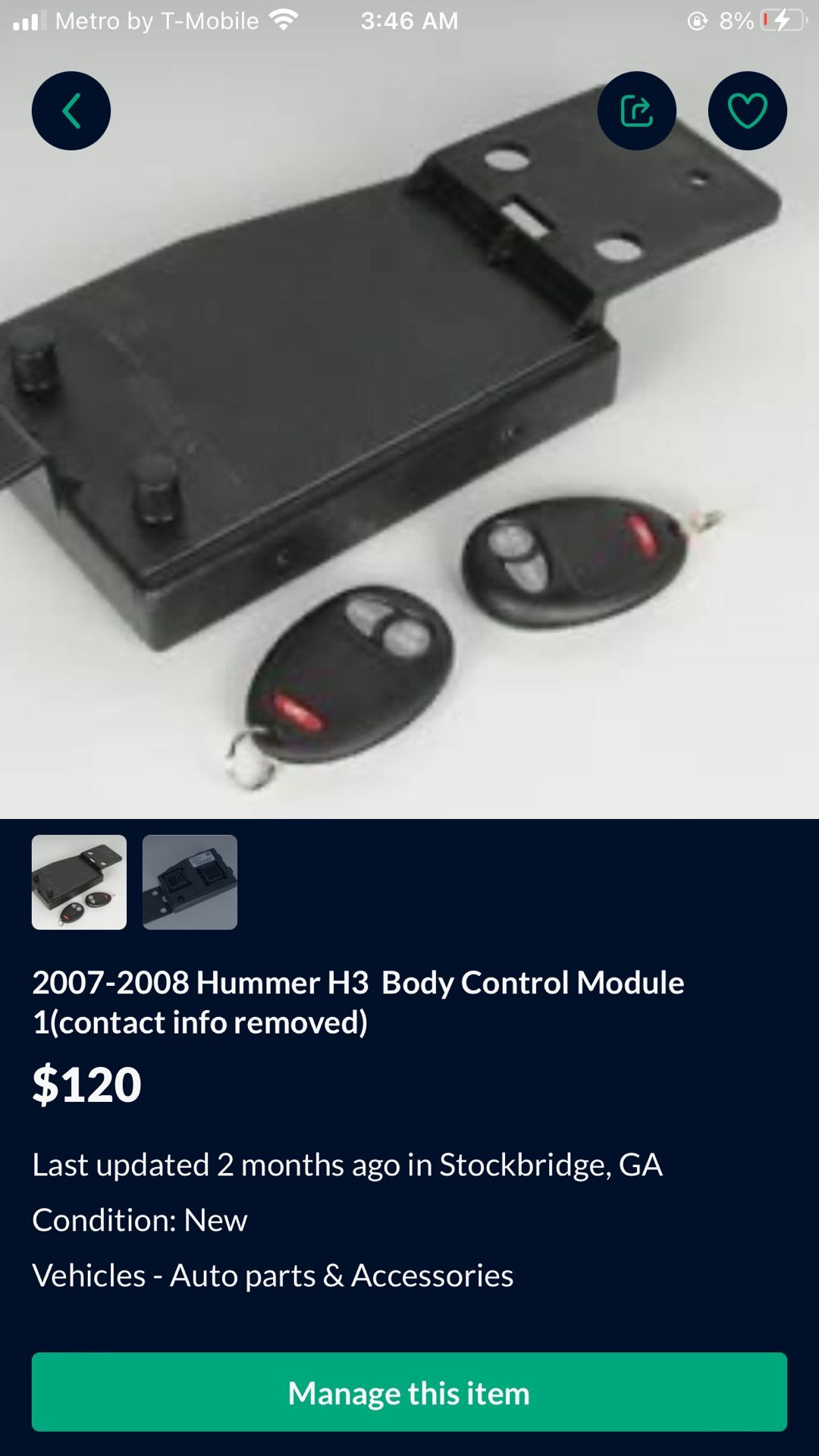 2007-2008 Hummer H3 Body Control Module