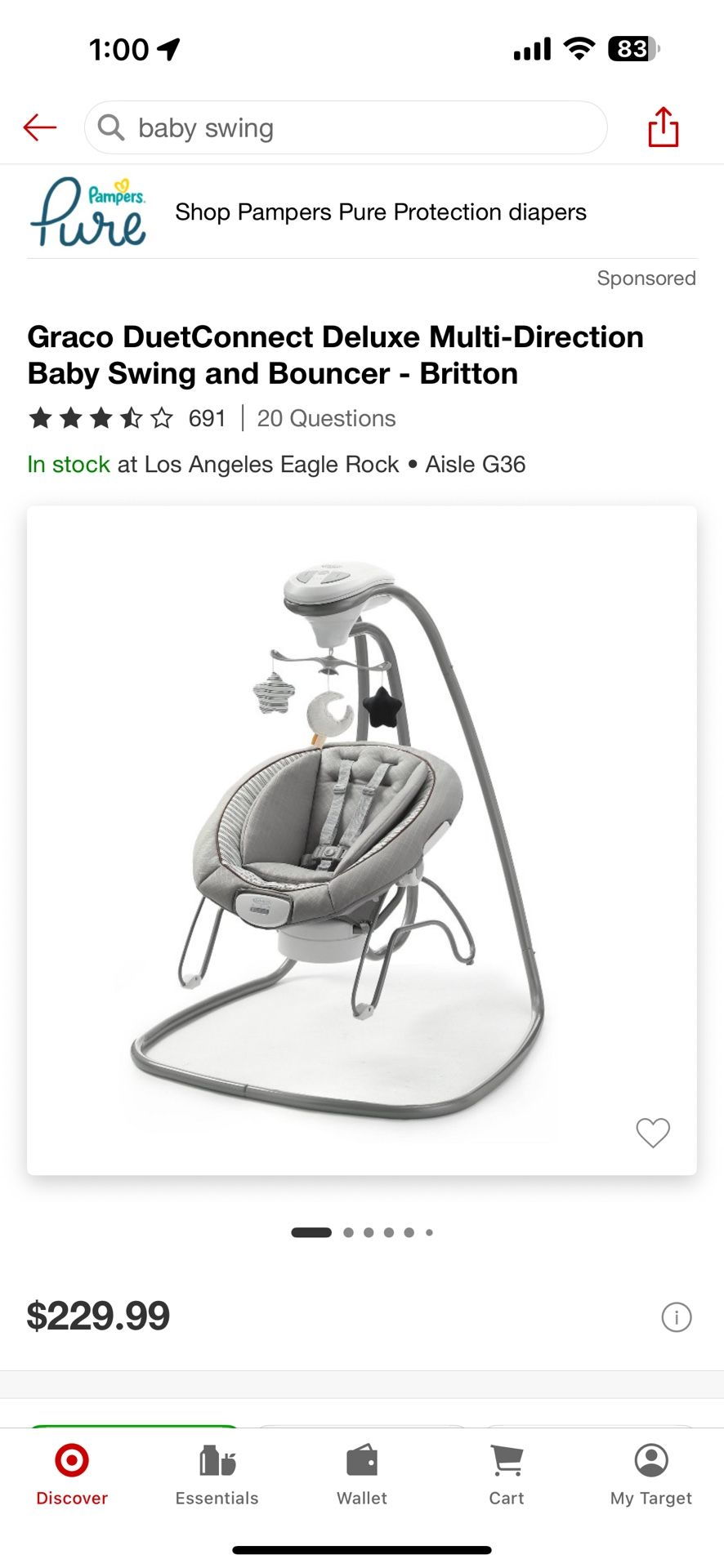 GRACO BABY SWING