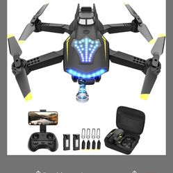 Flymevac Drone With Camera, Dual 720HD, Drone For Kids With Cool Lights, Gestures Control, Vertical Shooting, Waypoint Flight, Gravity Control, 3D Fli