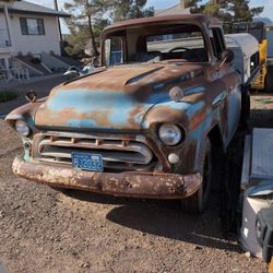57 Chevy 3600 Flatbed With 55728mi. Old Las Vegas Plumbing Flatbed