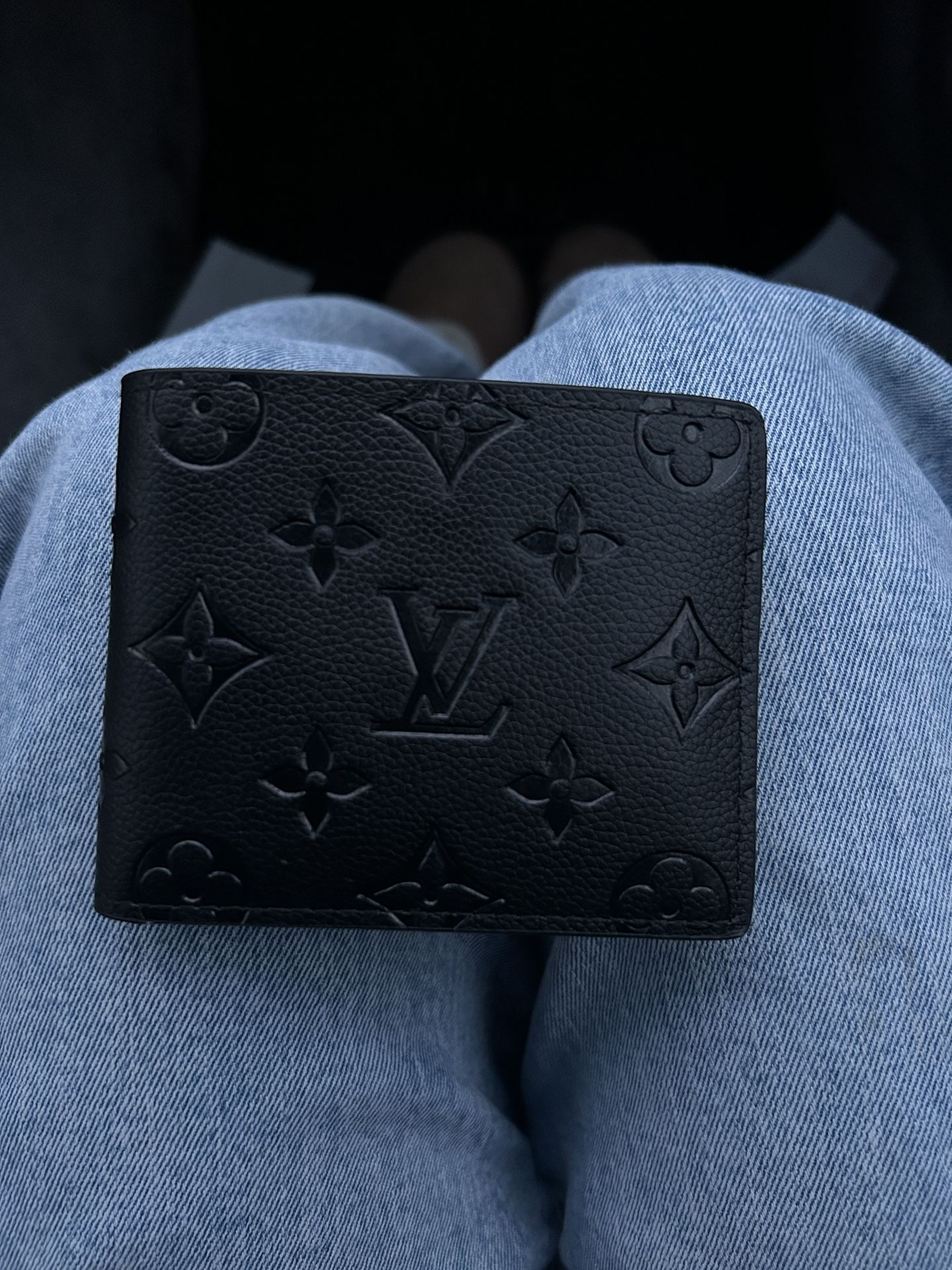 louis vuitton engraved black wallet