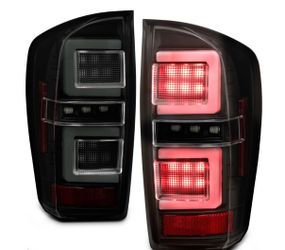 16-22 Toyota Tacoma Black Smoke LED Tube Full Tail Lights