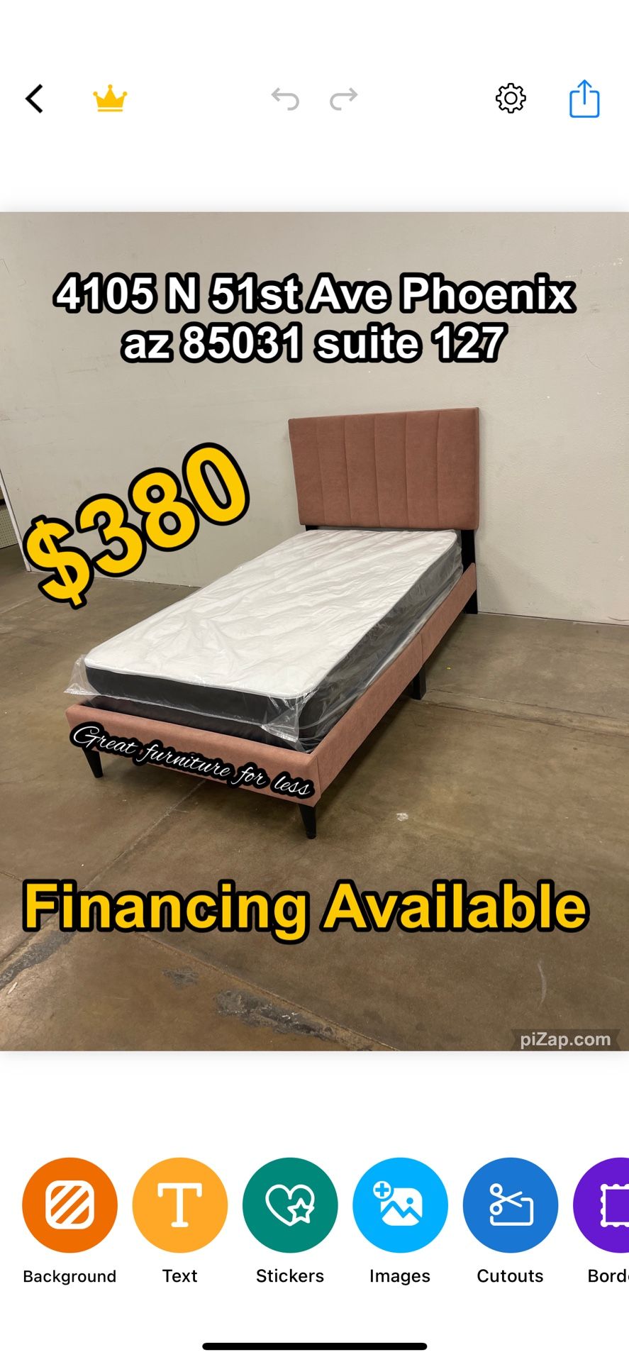 Twin Bed Frame With Pillow Top Mattress Brand New