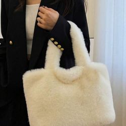 New Fluffy Handbag, Fashion Large Capacity Versatile Shoulder Tote Bag, Soft & Cute Large Capacity Shoulder Bag, Furry Bag , Cute