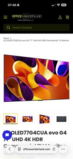 LG 77” G4 TV AI 4K Smart $1800 orig. $3999