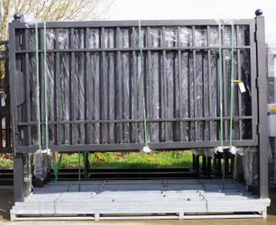 ABOSS 20'L x 7'H Bi-Parting Metal Farm Driveway Gate, Galvanized & Powder Coated, Unused