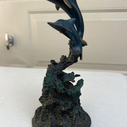 BEAUTIFUL DOLPHINS SCULPTURE By Eileen Ina Klein