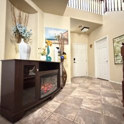 Beautiful Fireplace /tv Stand In Excellent Condition 60”