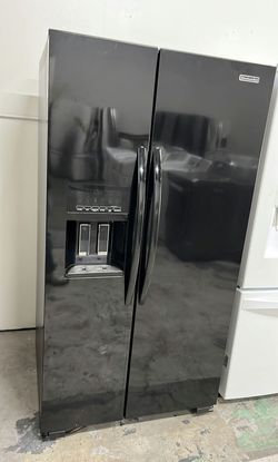 KitchenAid Side by Side Black Fridge with Ice Maker