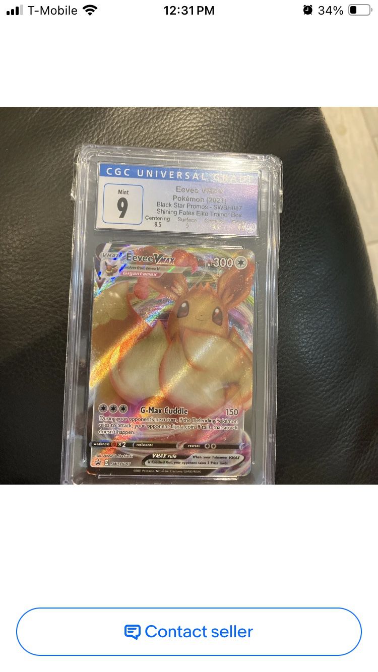 Eevee Vmax CGC 9 SWSH087 Shining Fates Promo Pokemon Card