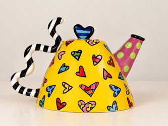 Romero Britto Pop Art Ceramic Teapot