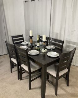 Modern Rustic Dining Table With 6 Chairs ASHLEY FURNITURE
