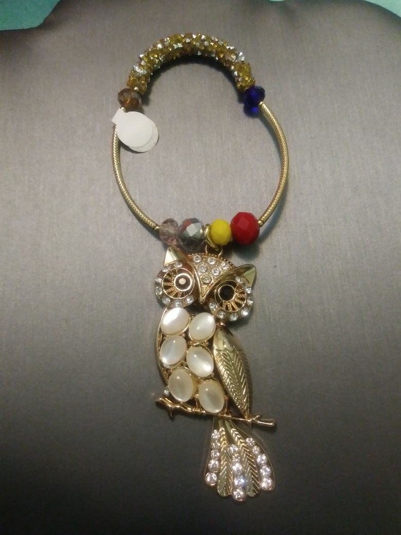 New owl charm stretchable bracelet