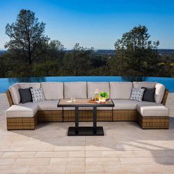 Reeve 6-P Outdoor Patio Sectional 🚛 DELIVERY AVAILABLE