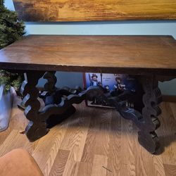 Nice Used vintage solid wood entry table.